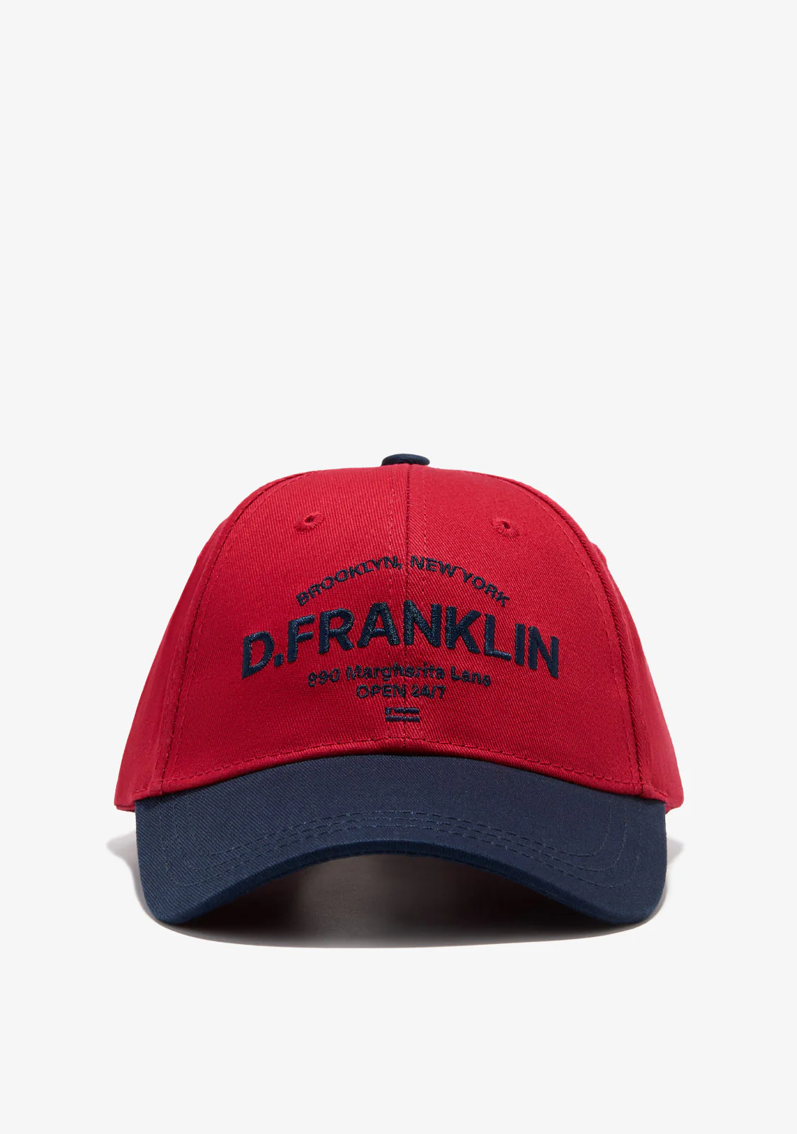 Brooklyn Basic Cap Red-Navy - Image 2