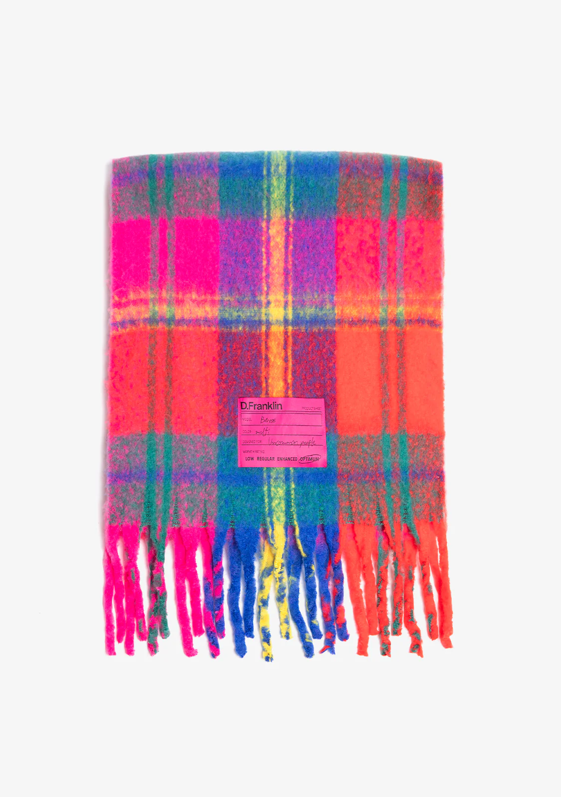 Nordic Basic Plaid Scarf Pink / Blue - Image 2