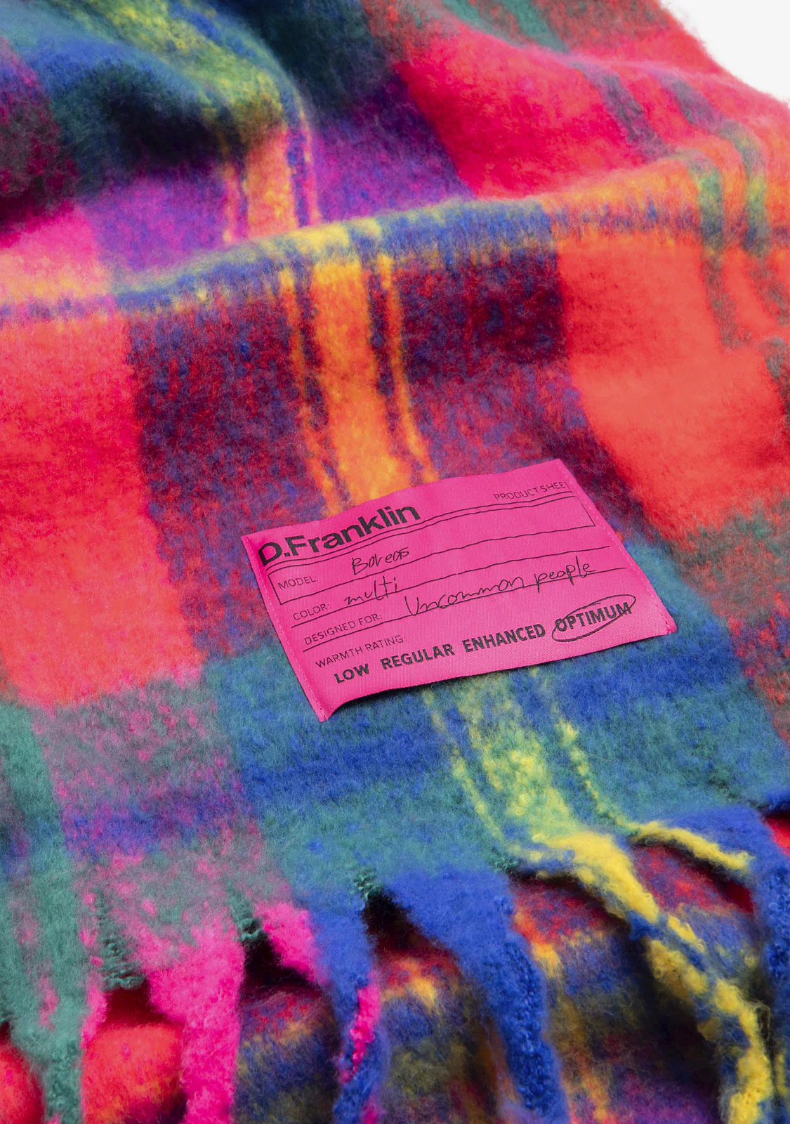Nordic Basic Plaid Scarf Pink / Blue - Image 3