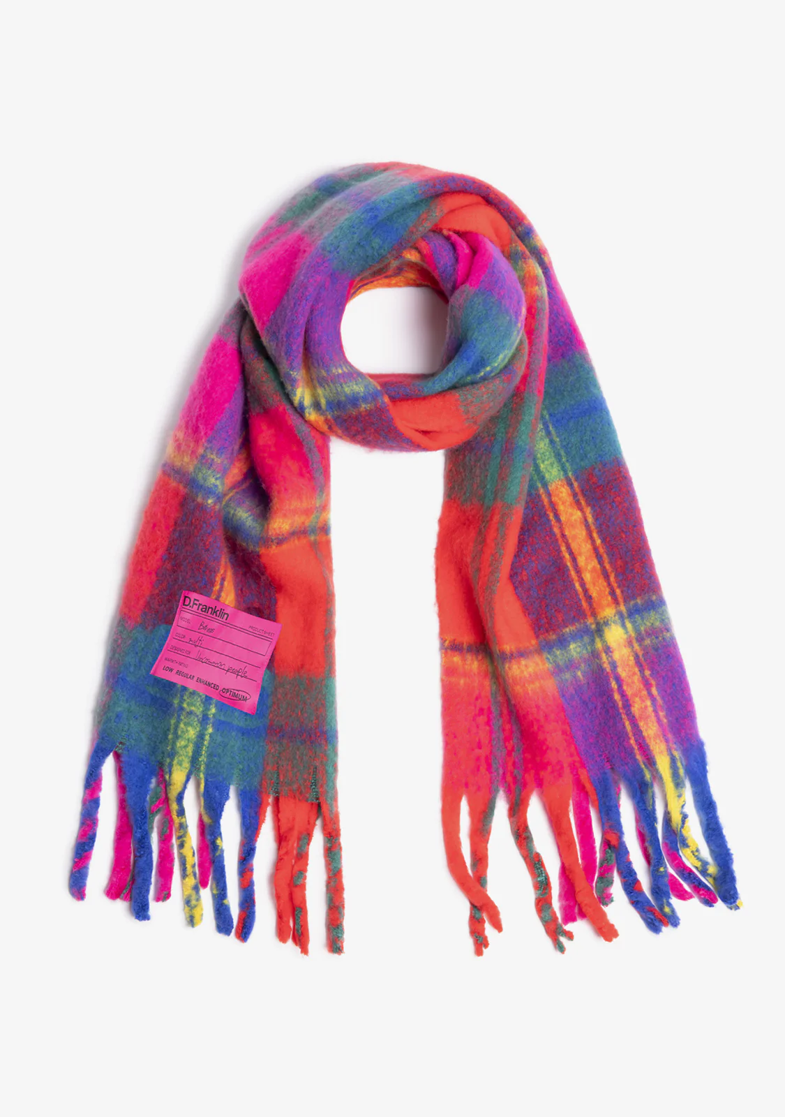 Nordic Basic Plaid Scarf Pink / Blue - Image 4
