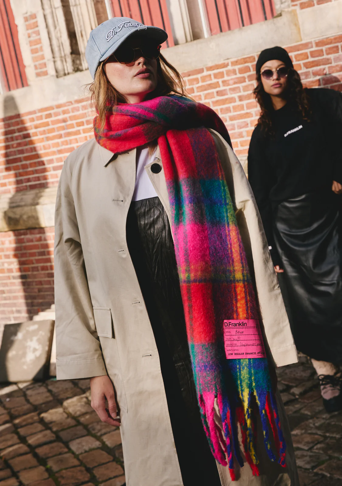 Nordic Basic Plaid Scarf Pink / Blue - Image 5