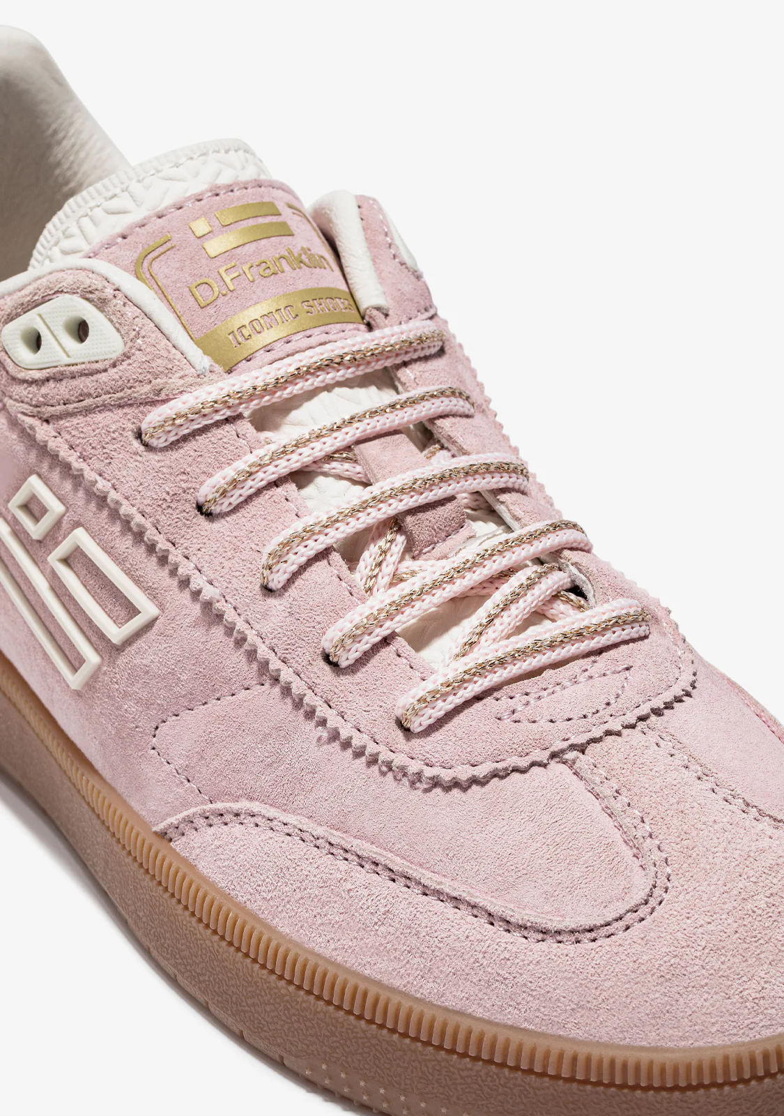 Pink / Gold Metal Tip Shoelaces - Image 3