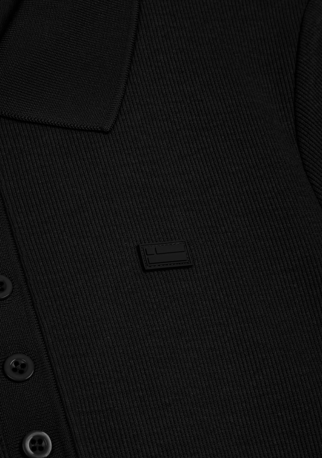 Rib Polo Top Black - Image 2