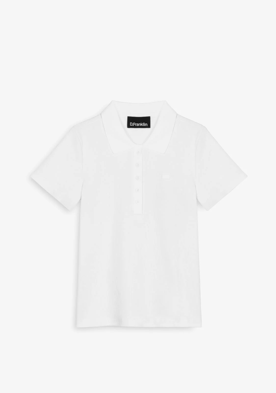 Rib Polo Top White