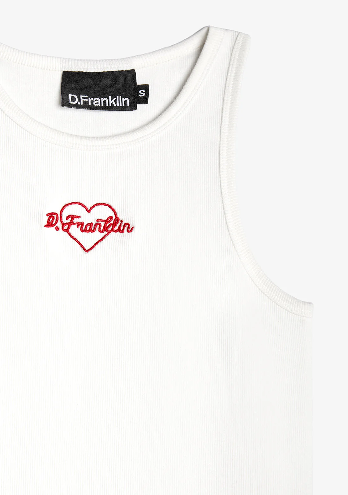 Rib Tank Top Heart White - Image 4