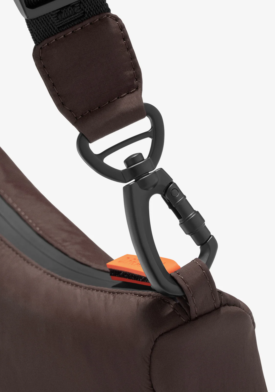 Round Nylon Crossbody Bag Brown + Custom Set Orange - Image 5