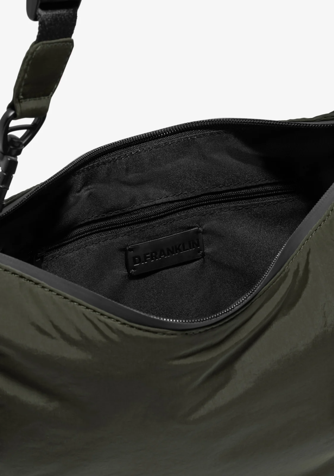 Round Nylon Crossbody Bag Green - Image 7