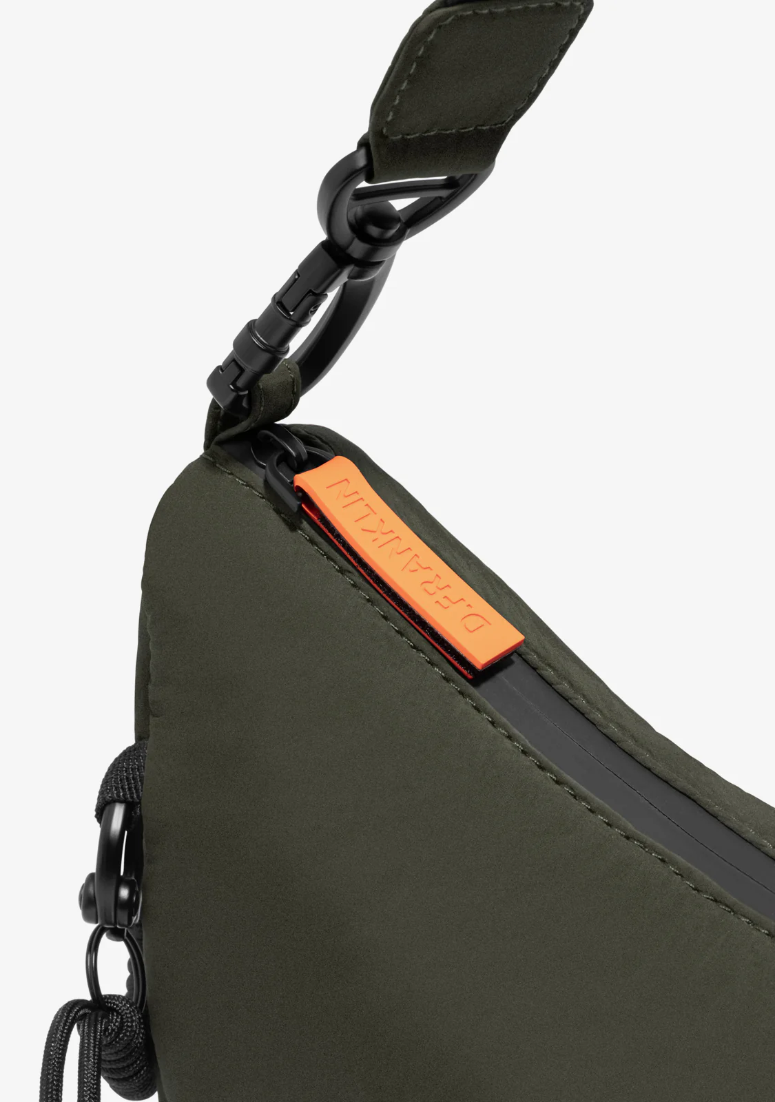 Round Nylon Crossbody Bag Green + Custom Set Orange - Image 6