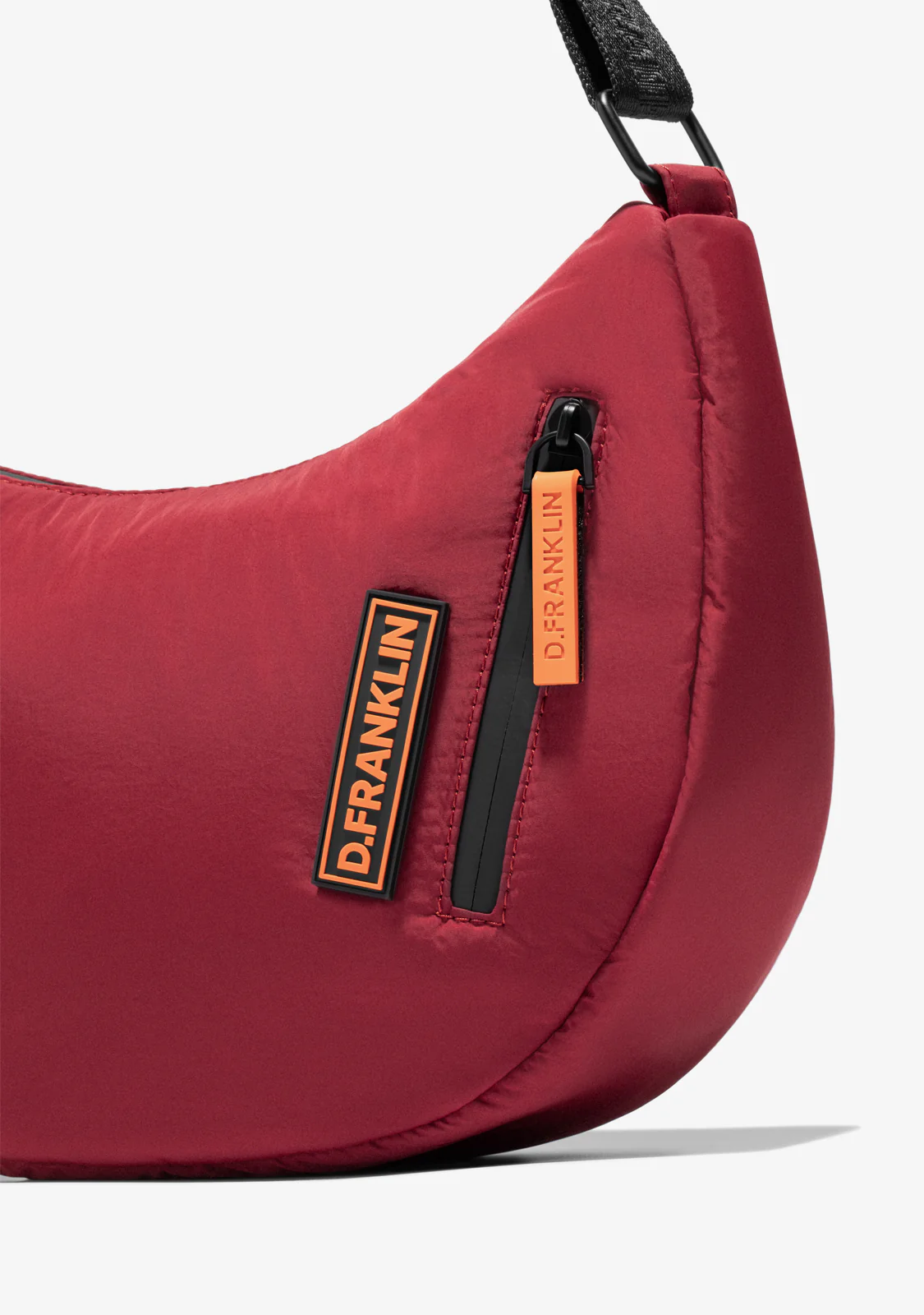 Round Nylon Crossbody Bag Red + Custom Set Orange - Image 3