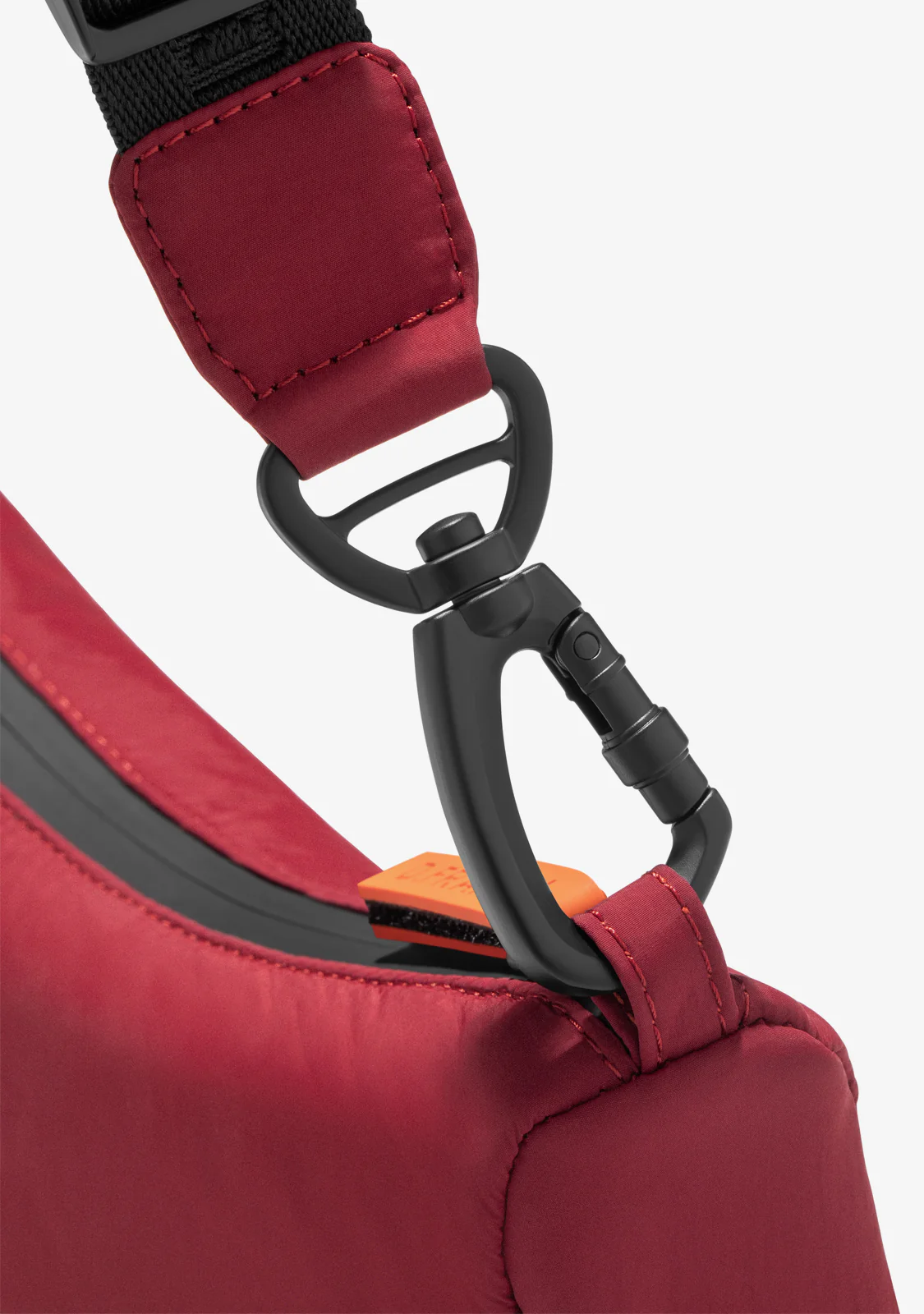 Round Nylon Crossbody Bag Red + Custom Set Orange - Image 5