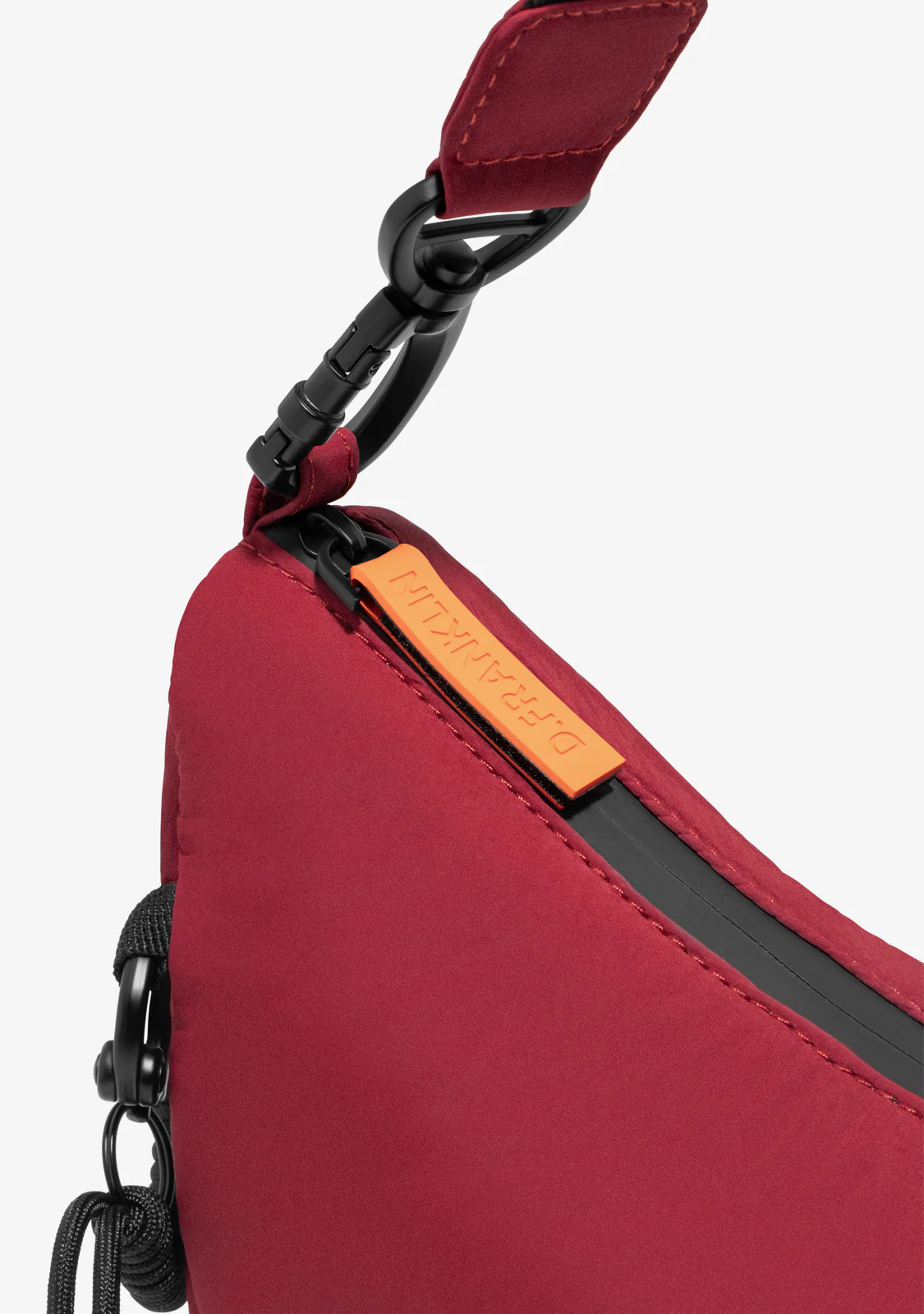 Round Nylon Crossbody Bag Red + Custom Set Orange - Image 6