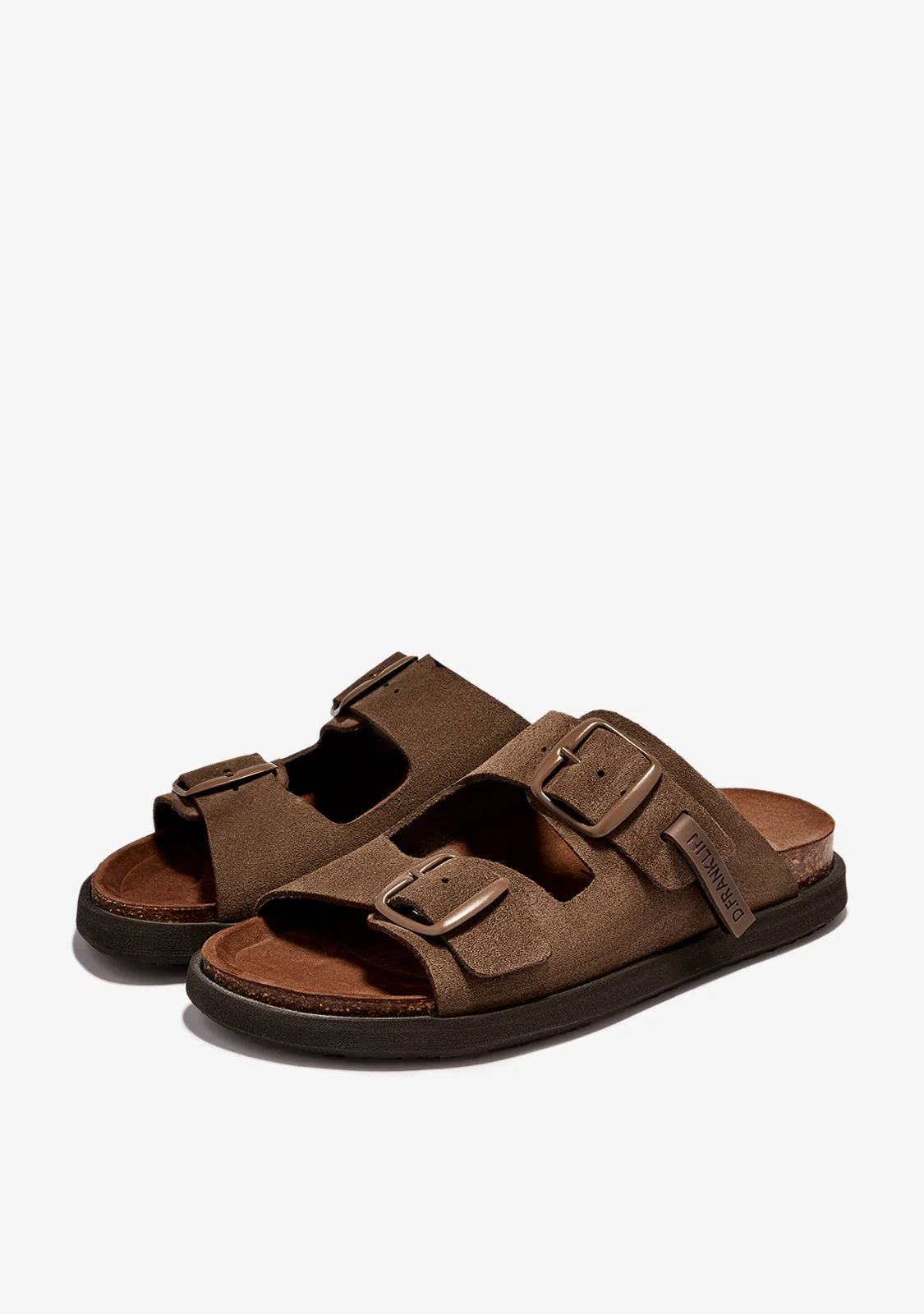 Vibe Sandals Buckle Suede Chocolate - Image 2